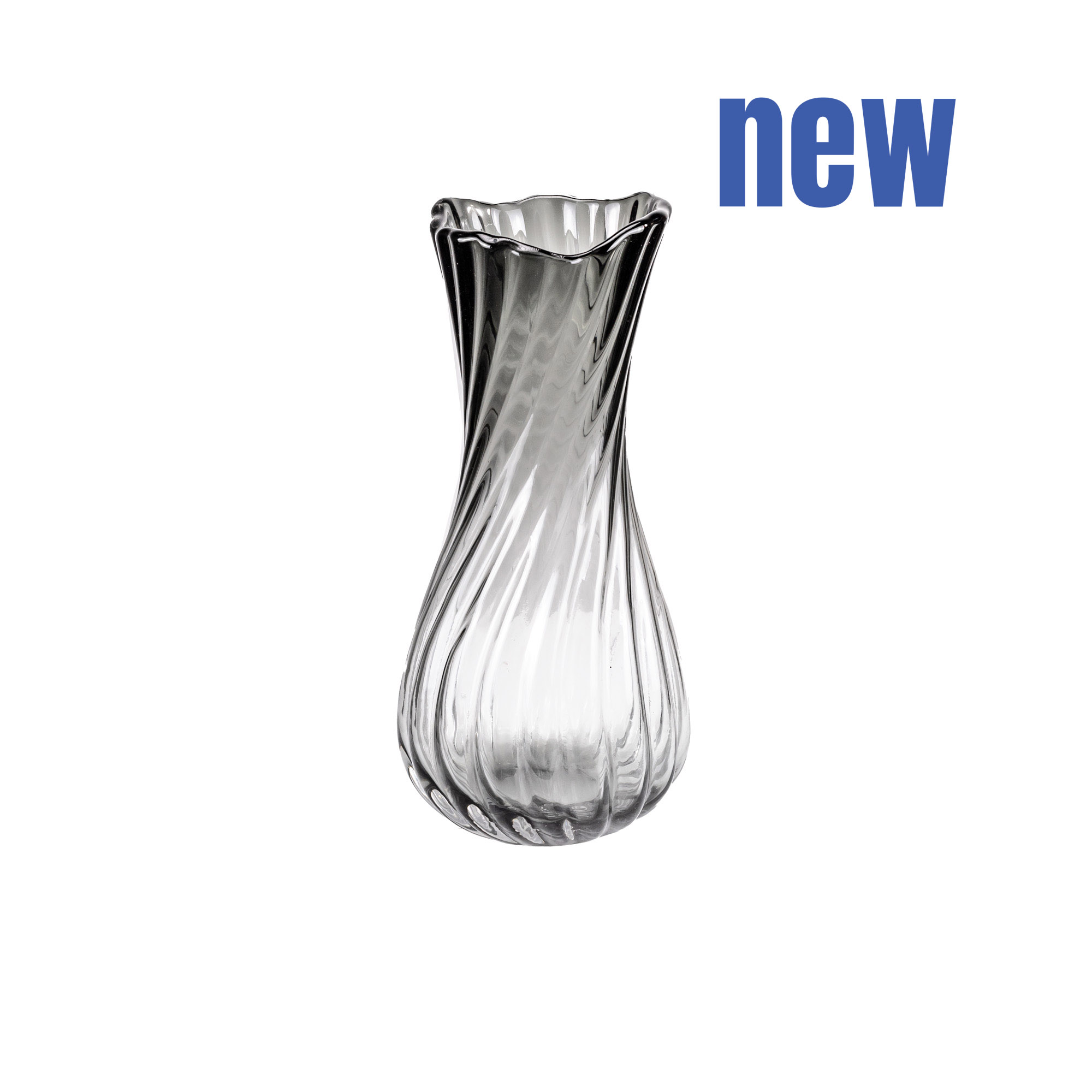 Glass Vase Smoky faceted